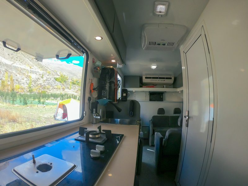 The Explorer caravan lounge seating interior