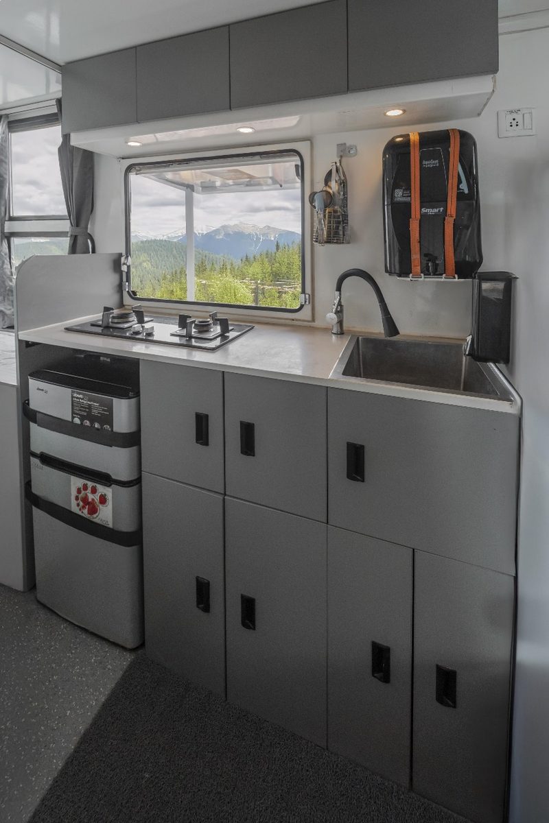 Kitchen with RO and fridge